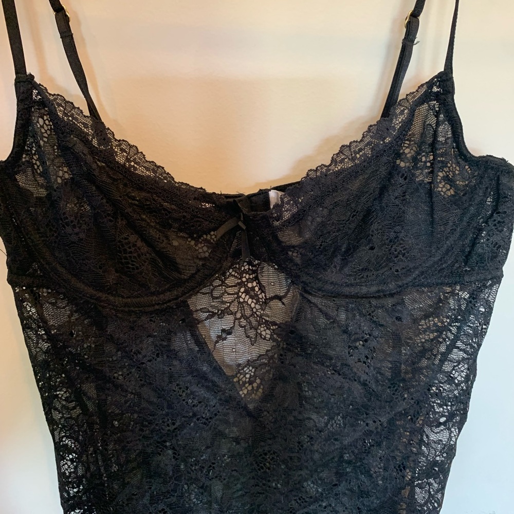 Victoria’s Secret black lace negligée/ teddy